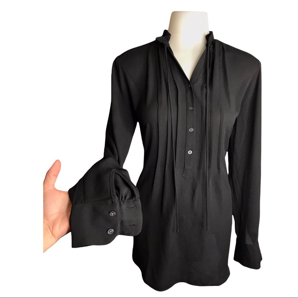 LOFT Black Button Down Shirt